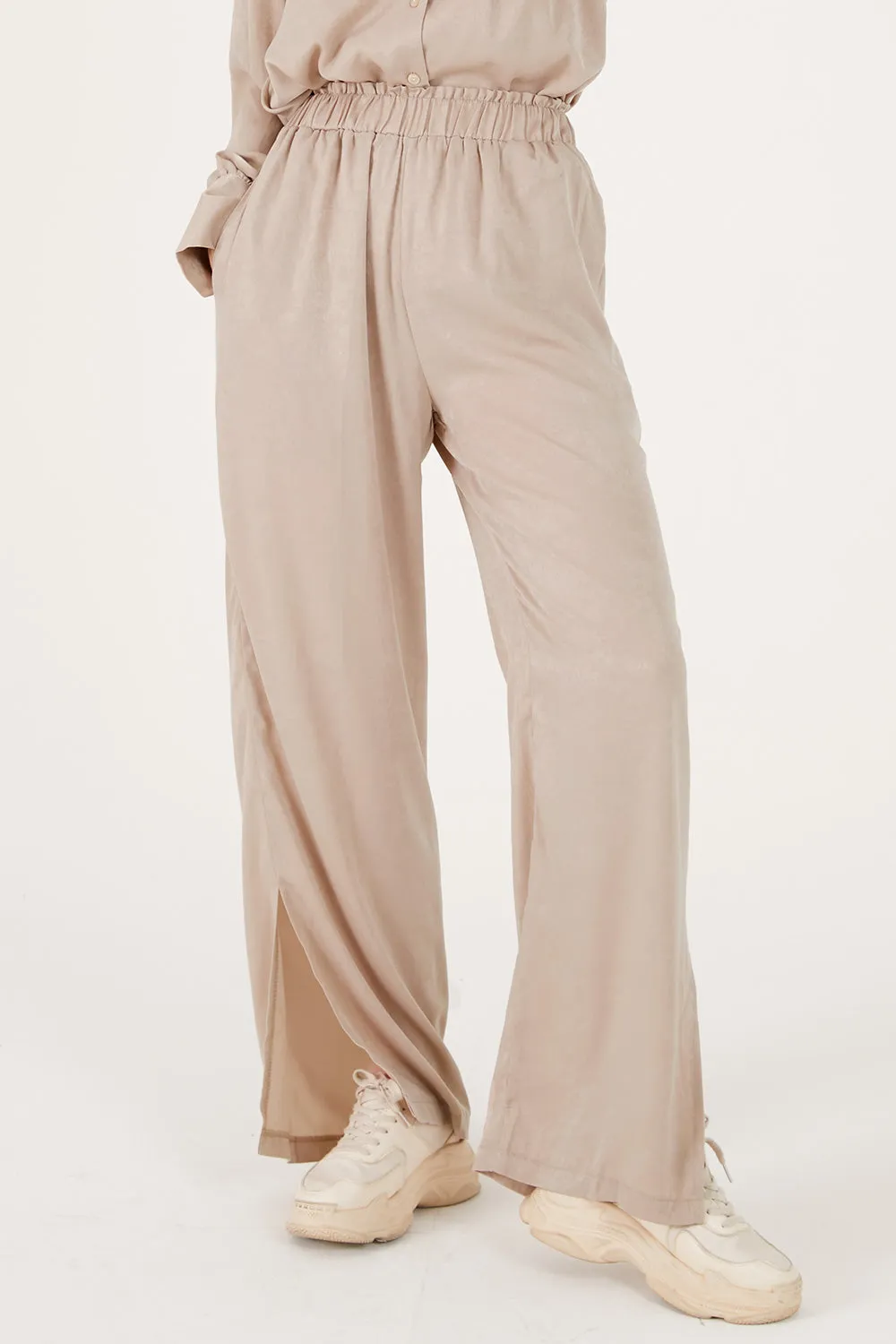 Rose Matte Satin Wide Leg Pants sold by storets product image thumbnail 2
