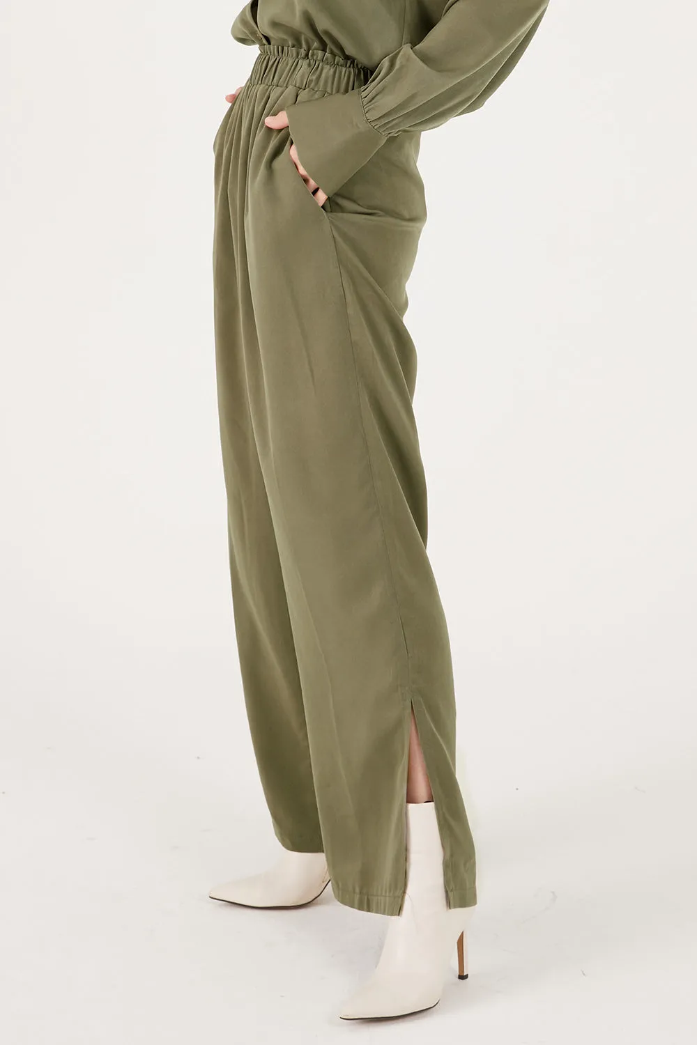 Rose Matte Satin Wide Leg Pants sold by storets product image thumbnail 5