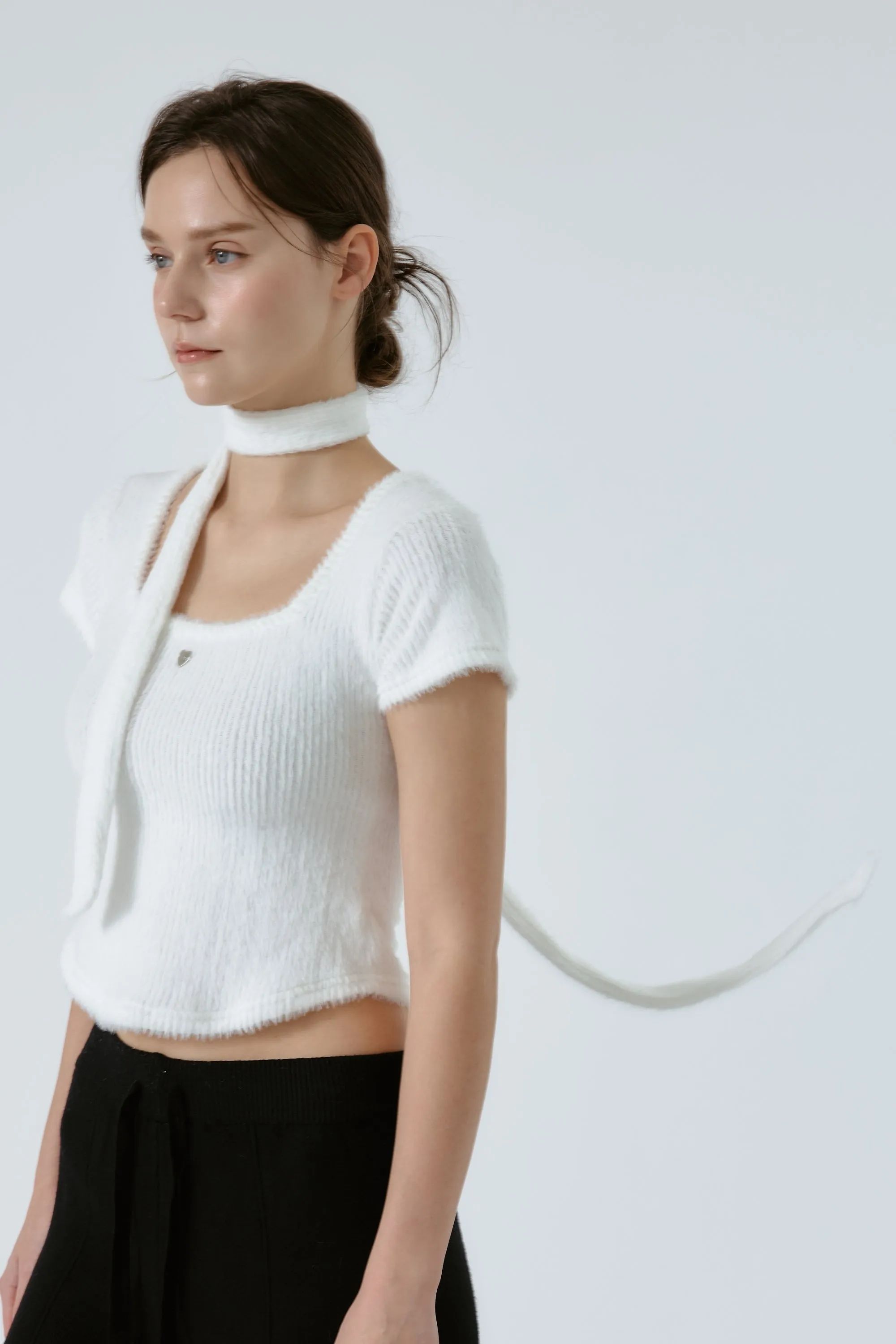 Liana Fuzzy Top w/scarf sold by storets product image thumbnail 2