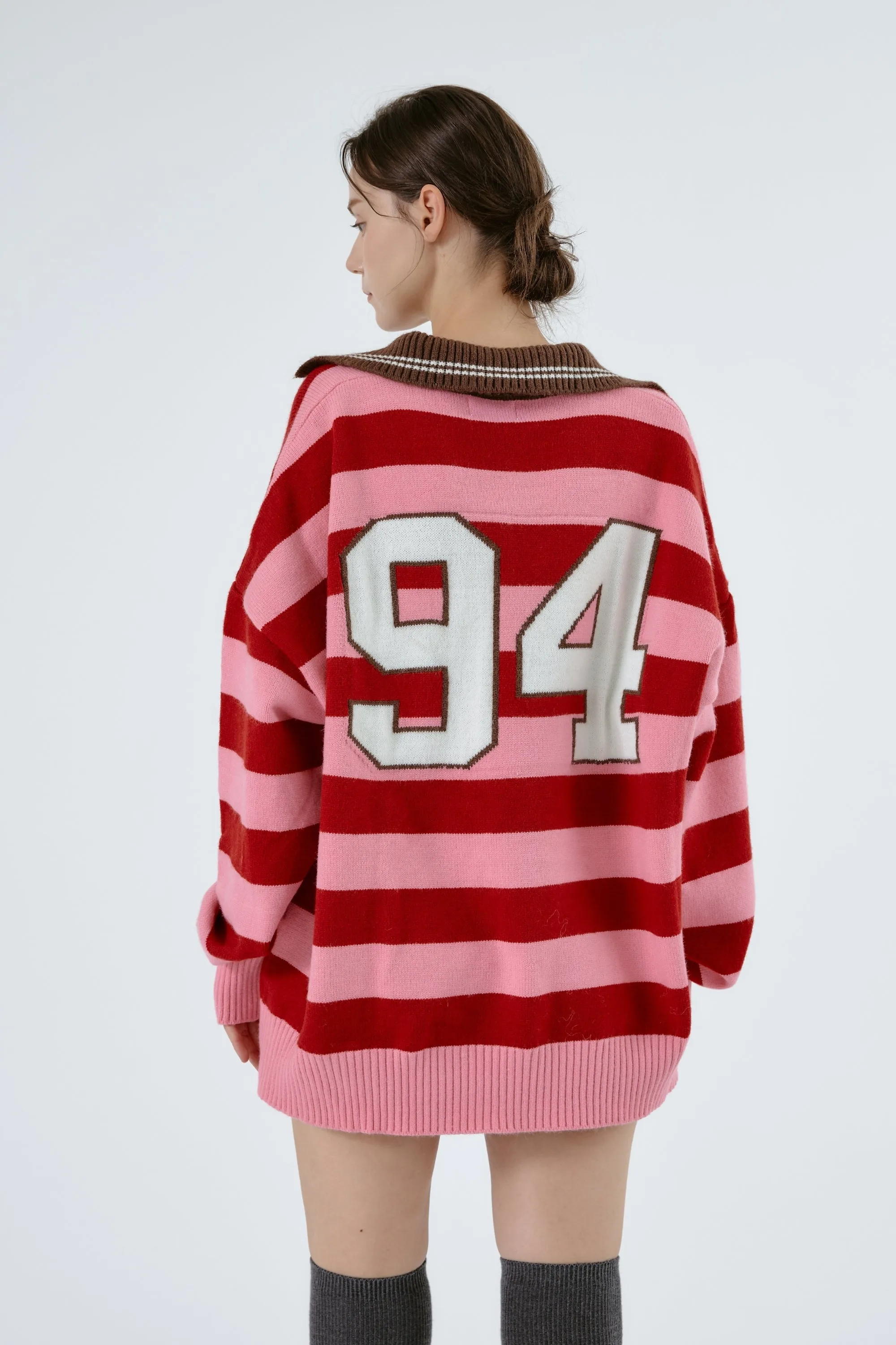 Ellie Varsity Knit Sweater sold by storets product image thumbnail 5