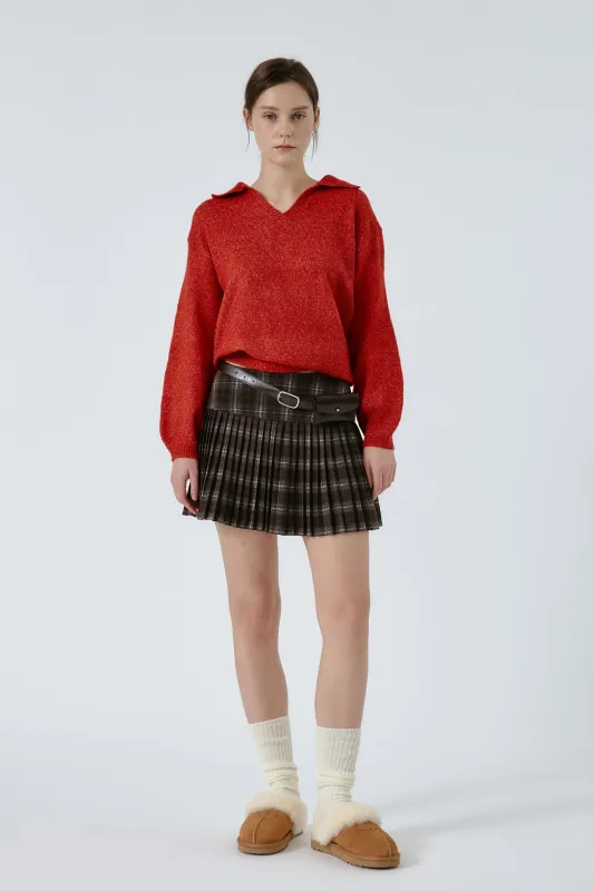 Harper Tartan Pleated Skirts sold by storets