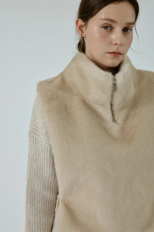 Layla Faux Fur Vest sold by storets