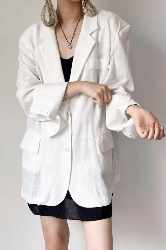 Emily Oversized Linen Blazer sold by storets