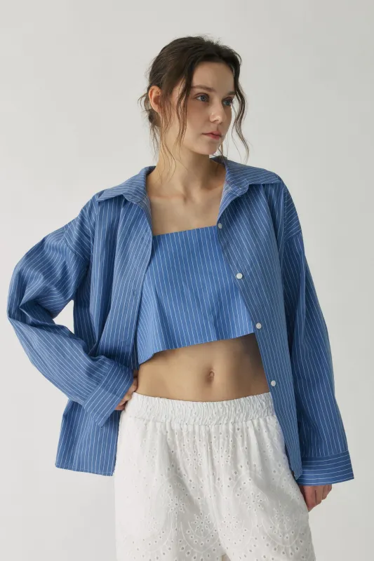 Lucy Oversized Shirt (Stripe) made by storets