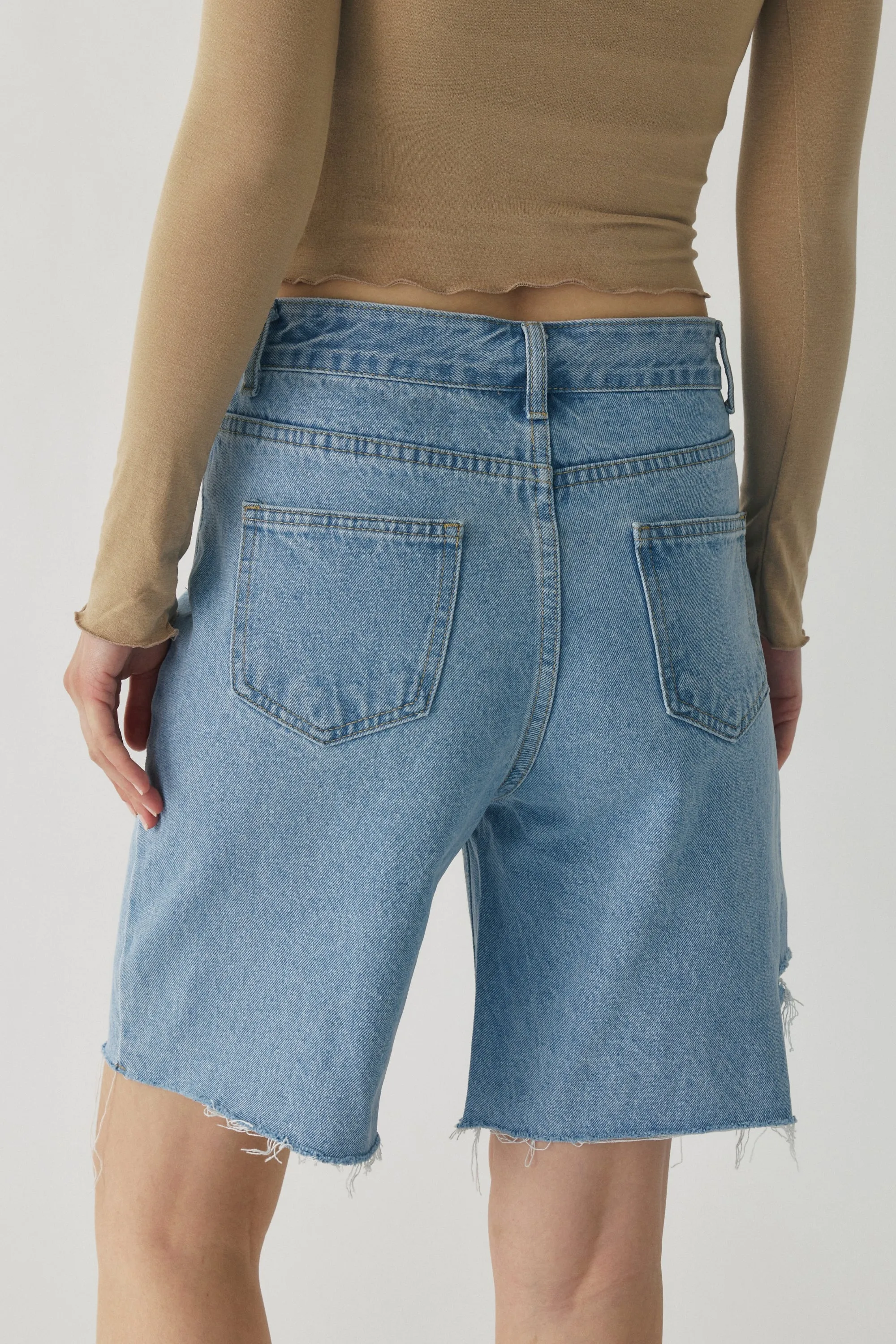 Mandy Cutout Denim Shorts sold by storets product image thumbnail 5