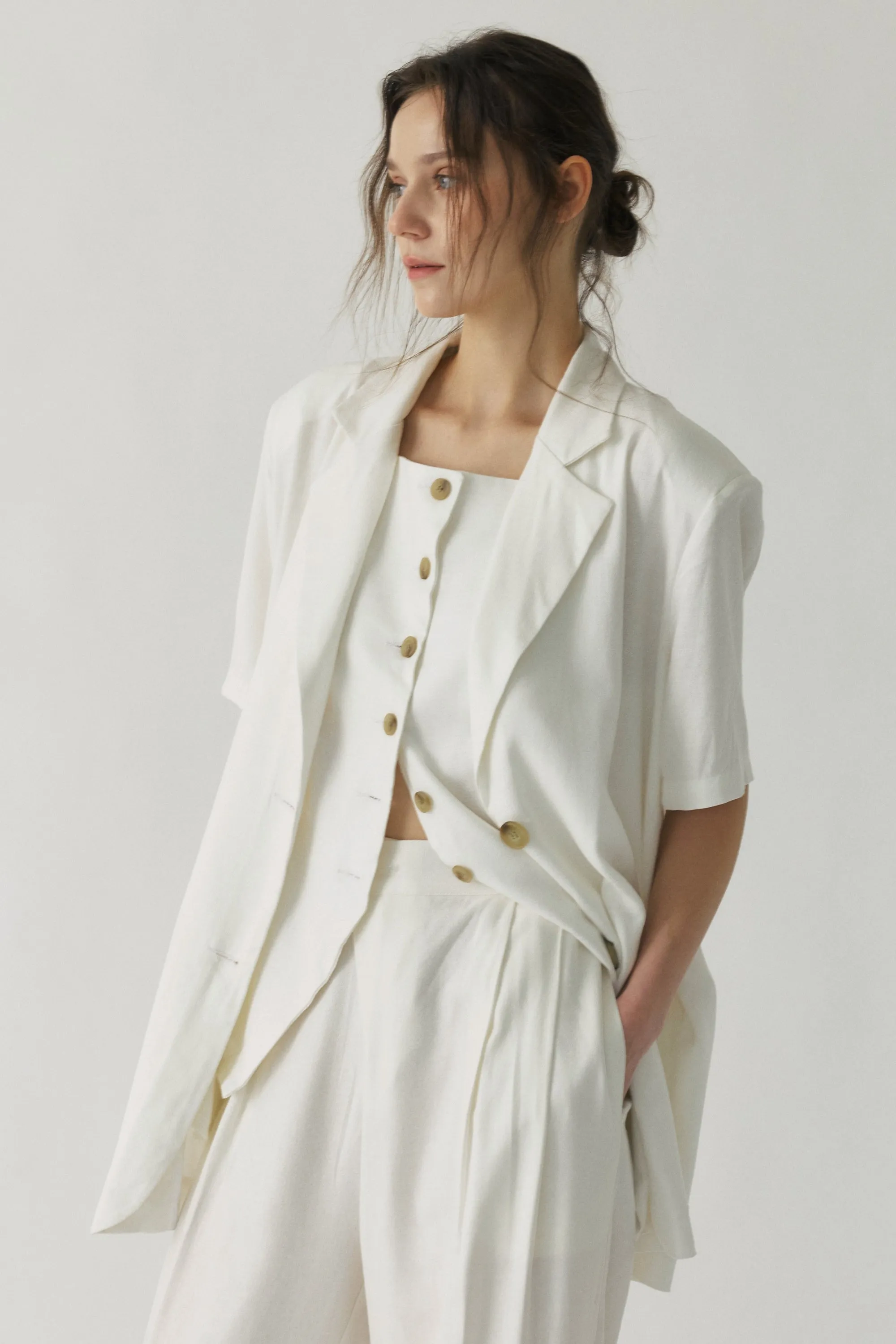 Hazel Relaxed Half-Sleeve Blazer sold by storets product image thumbnail 2