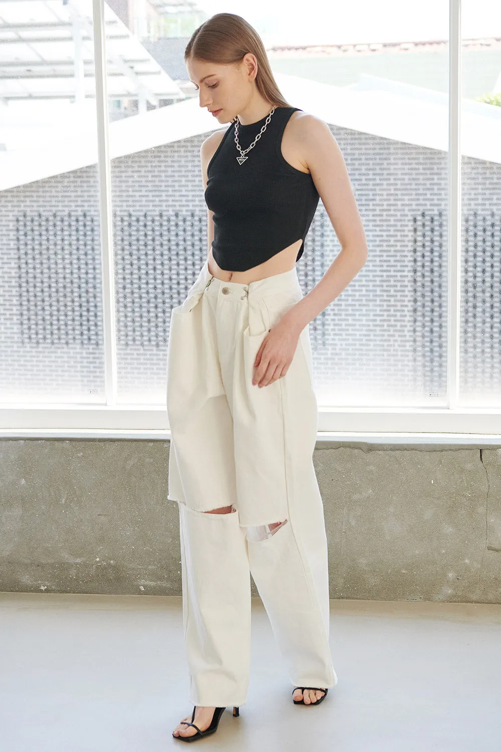 Vera Slash Cutout Jeans sold by storets product image thumbnail 4