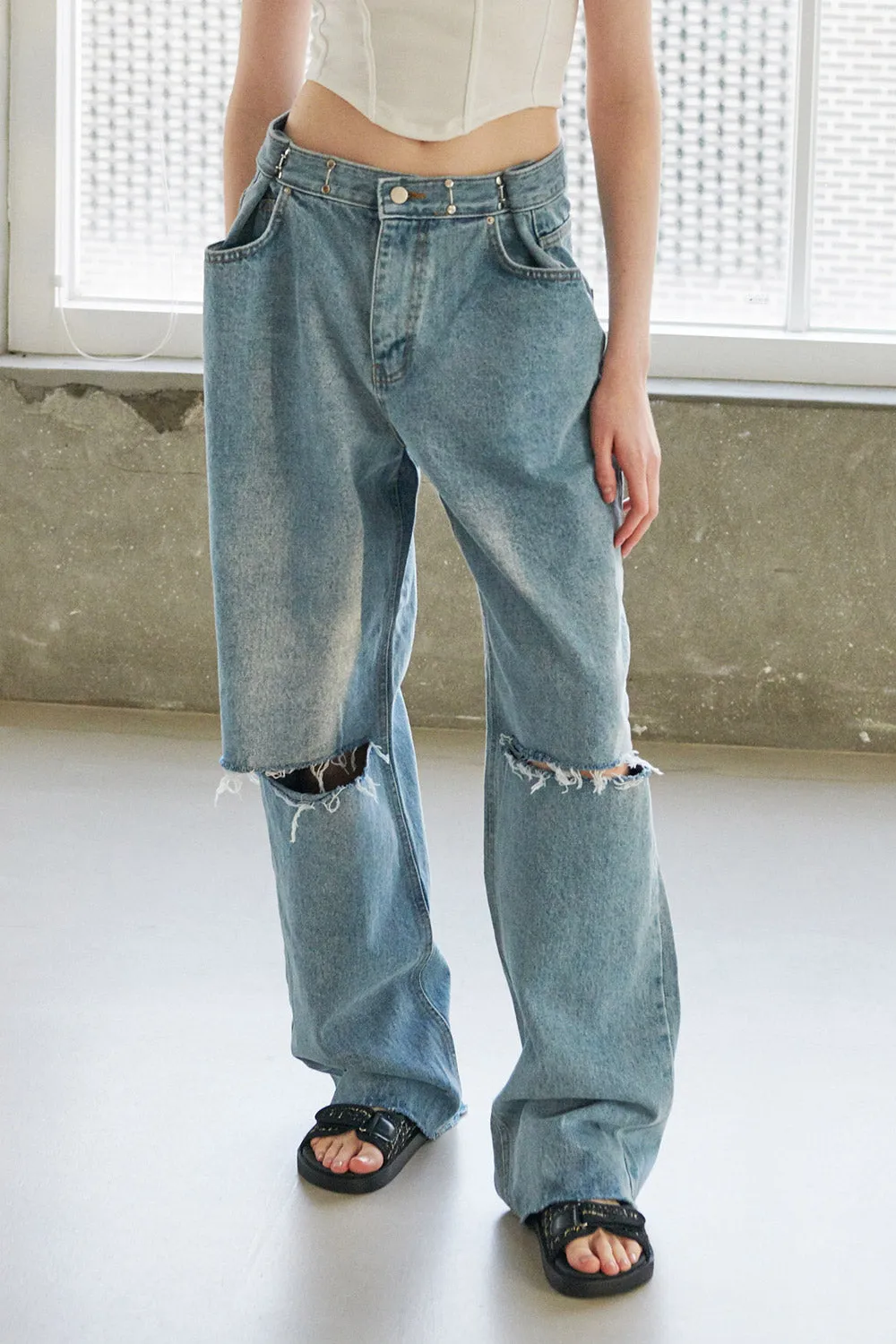 Vera Slash Cutout Jeans sold by storets product image thumbnail 3