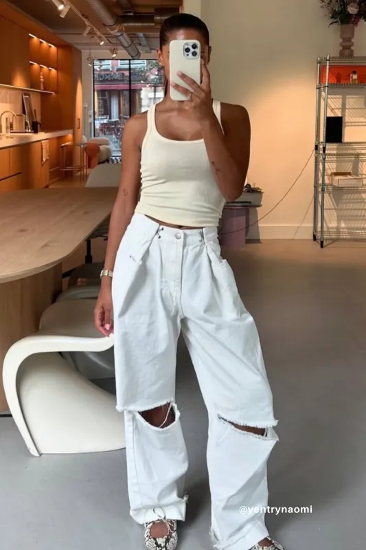 Vera Slash Cutout Jeans made by storets