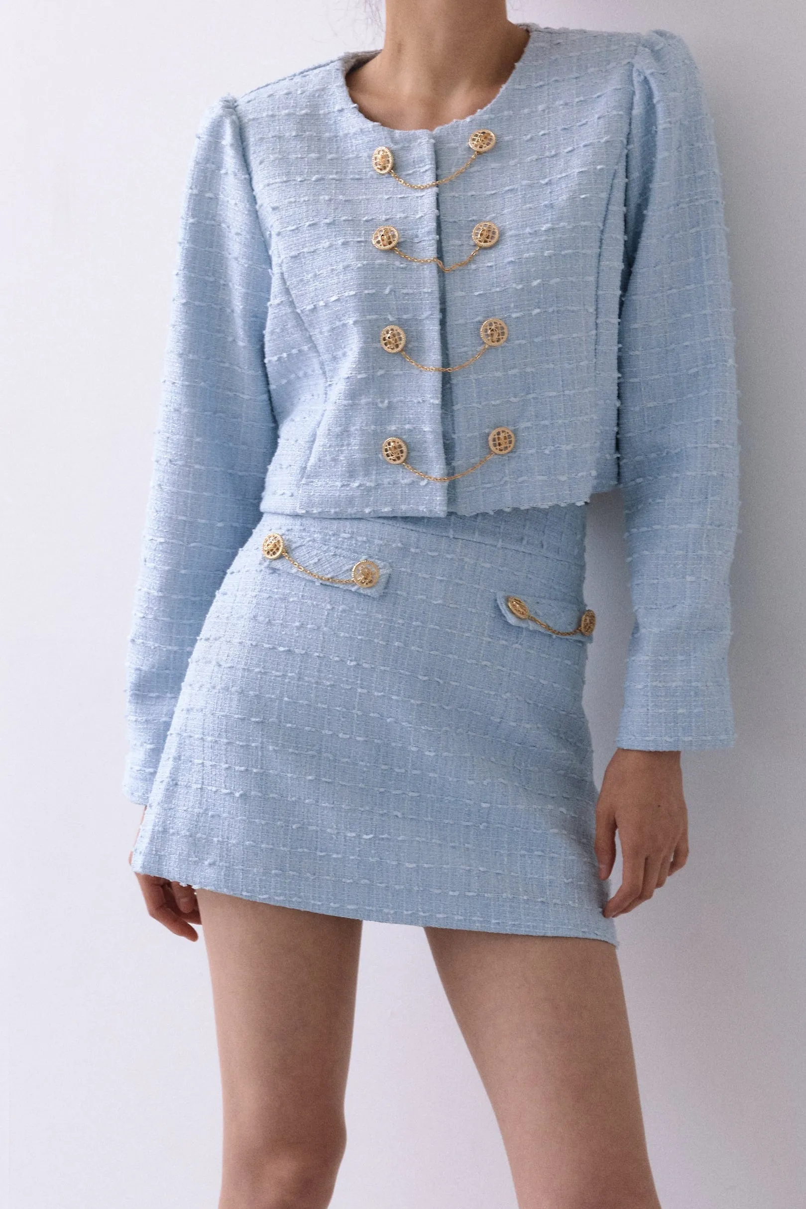 Lucy Gold Button Tweed Mini Skort sold by storets product image thumbnail 3