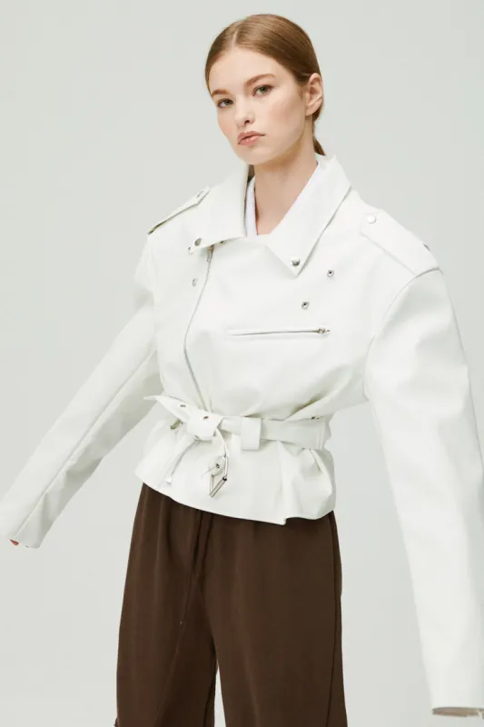 Megan Oversized Rider Jacket sold by storets