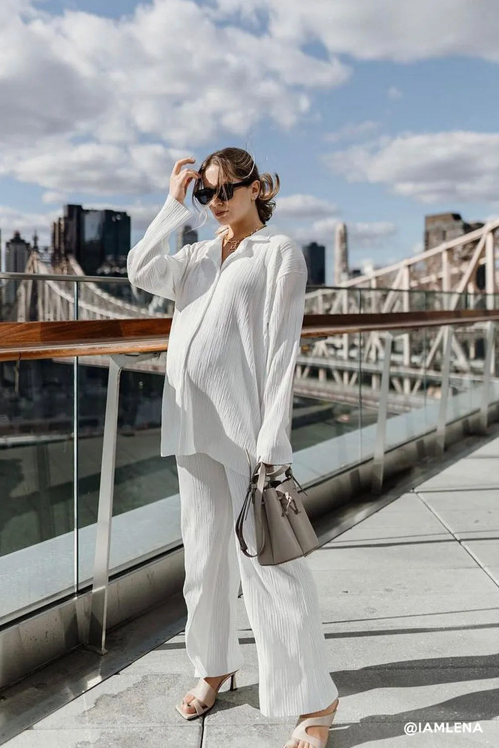 Maria Oversized Plisse Shirt sold by storets