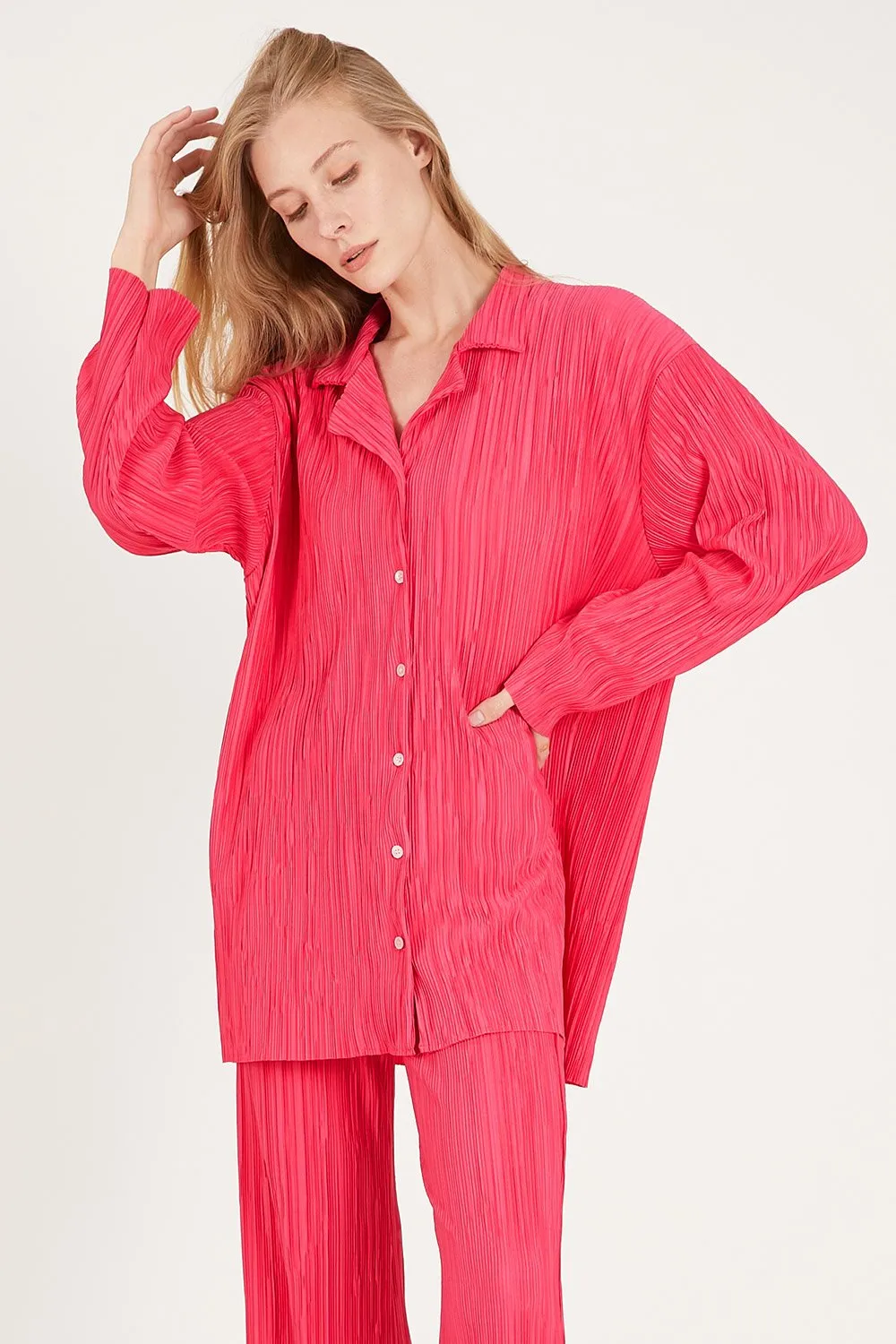 Maria Oversized Plisse Shirt sold by storets product image thumbnail 3