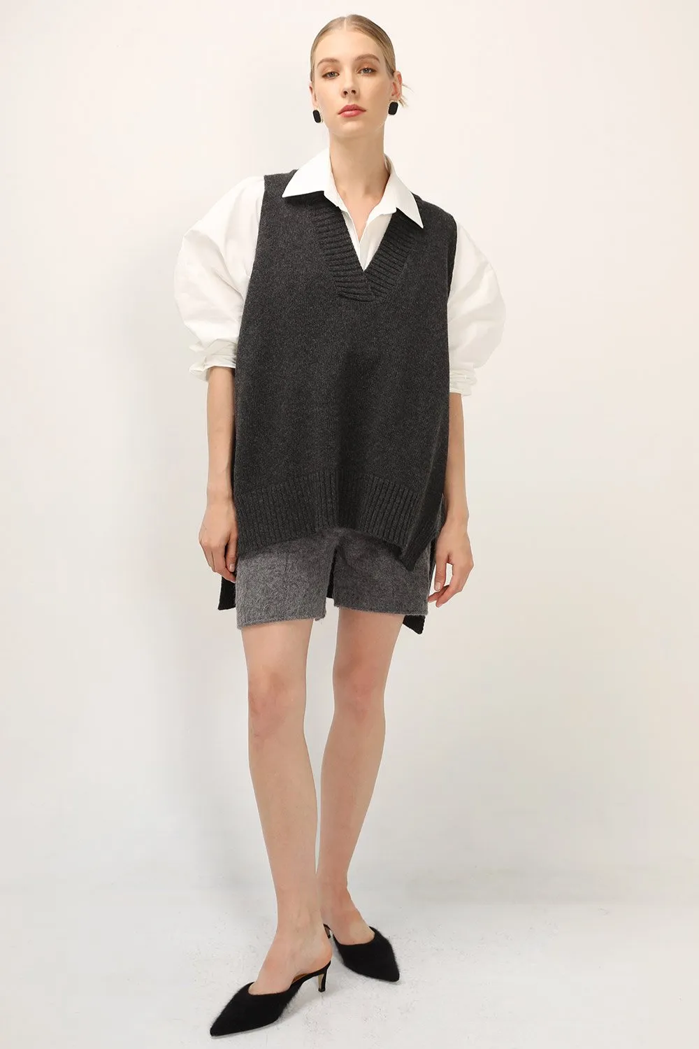 Lyla Oversized Knit Vest sold by storets product image thumbnail 5