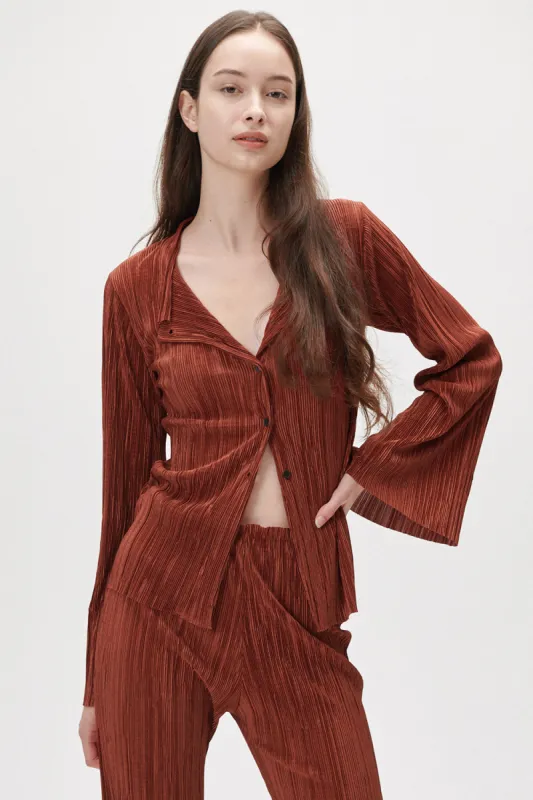 Elena Plisse Shirt sold by storets