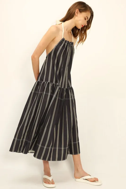 Catalina Striped Halter Neck Dress sold by storets