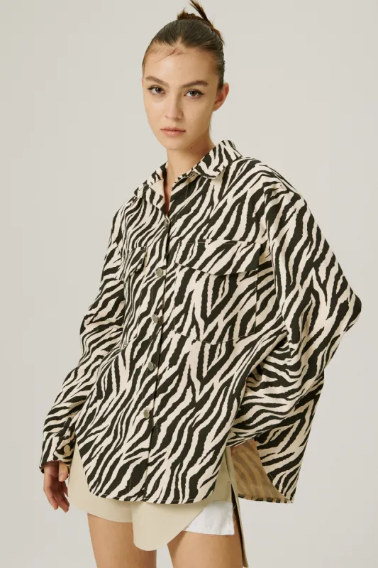 Ivy Oversized Shacket in Zebra sold by storets