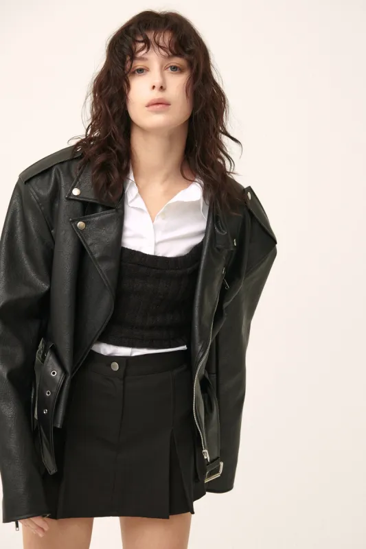 Megan Oversized Rider Jacket sold by storets