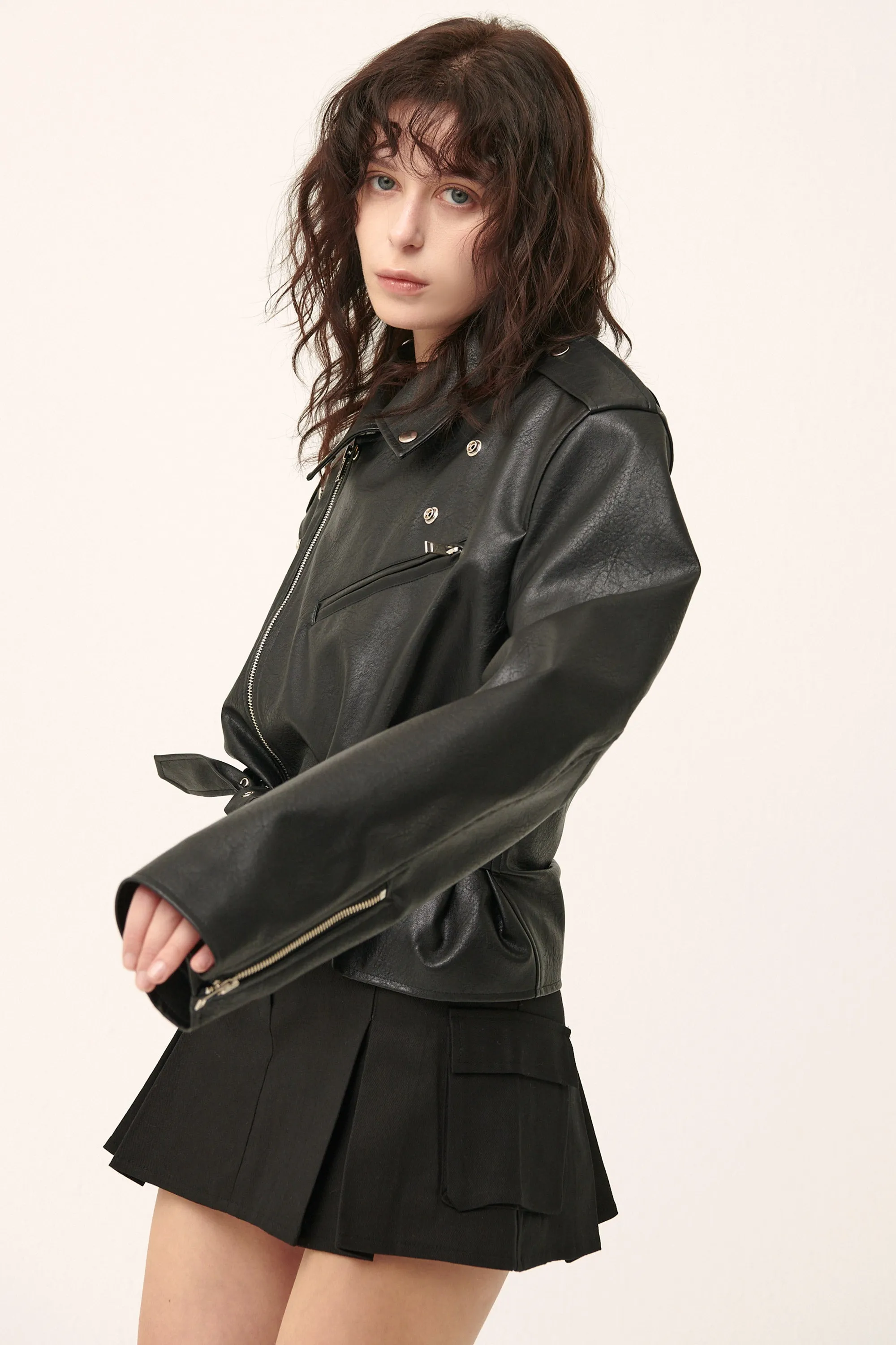 Megan Oversized Rider Jacket sold by storets product image thumbnail 5
