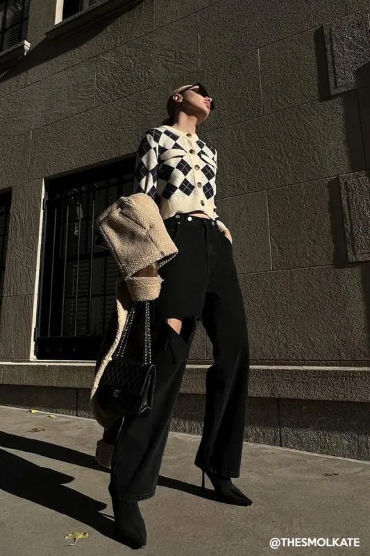 Elo Cutout Wide Leg Jeans sold by storets