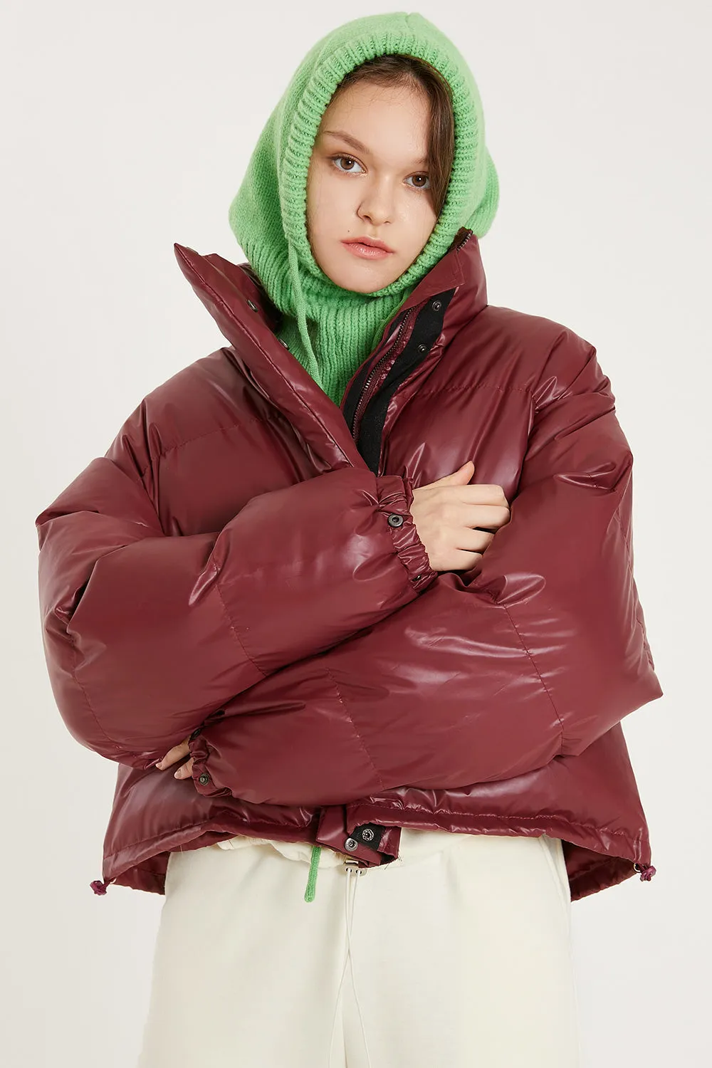 Harlow Faux Leather Puffer Jacket sold by storets product image thumbnail 2