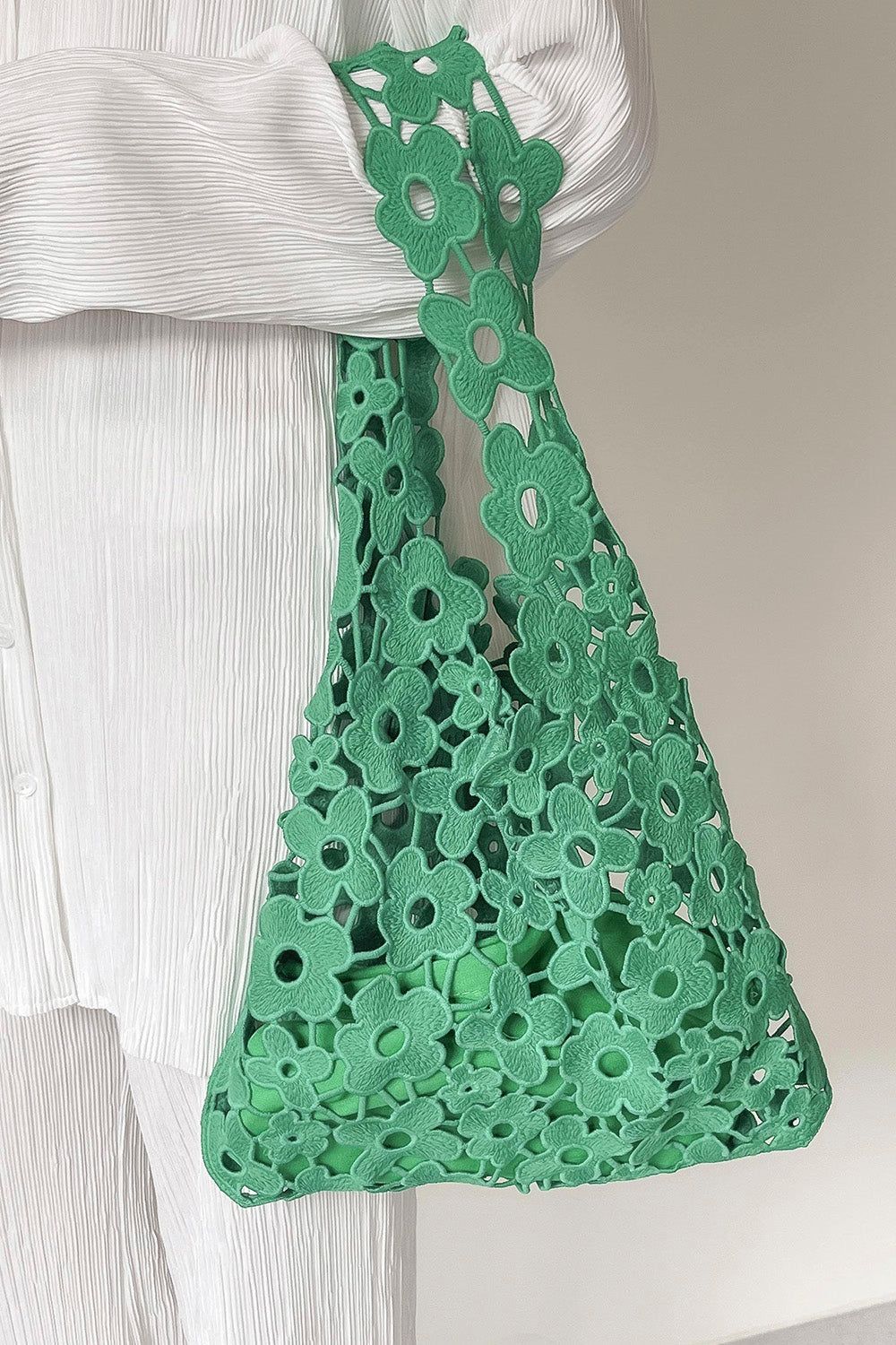 Floral Crochet Tote sold by storets