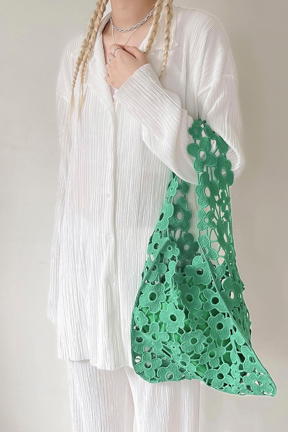 Floral Crochet Tote sold by storets product image thumbnail 4