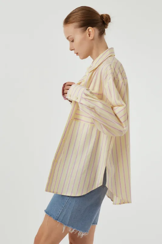 Ayla Oversized Striped Shirt sold by storets