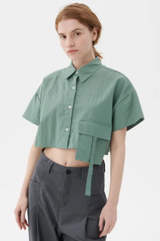 Mindy Cropped Shirt sold by storets
