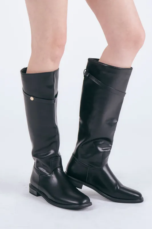 Belted Knee-length Boots sold by storets