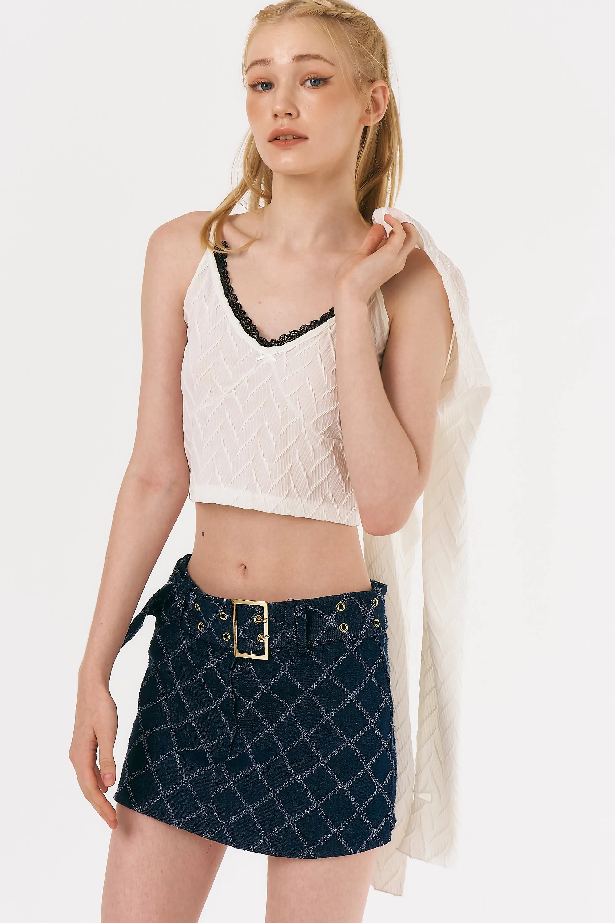 Melissa Micro Mini Denim Skirt sold by storets