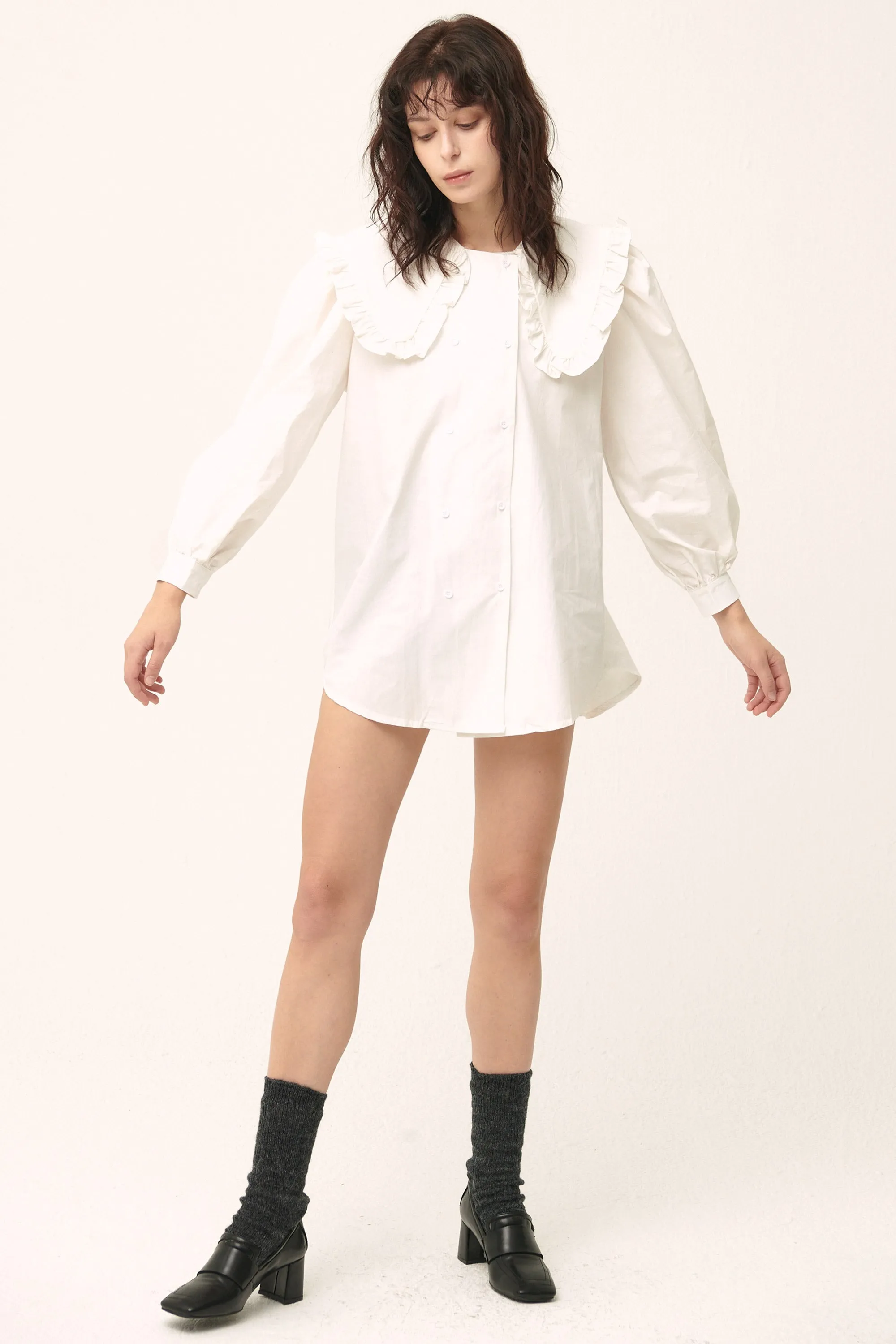 Penelope Puff Sleeve Shirt/Dress sold by storets product image thumbnail 3