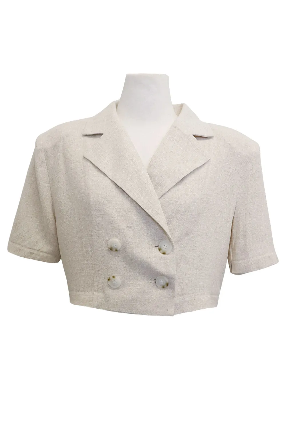Blaire Linen Cropped Jacket sold by storets product image thumbnail 2