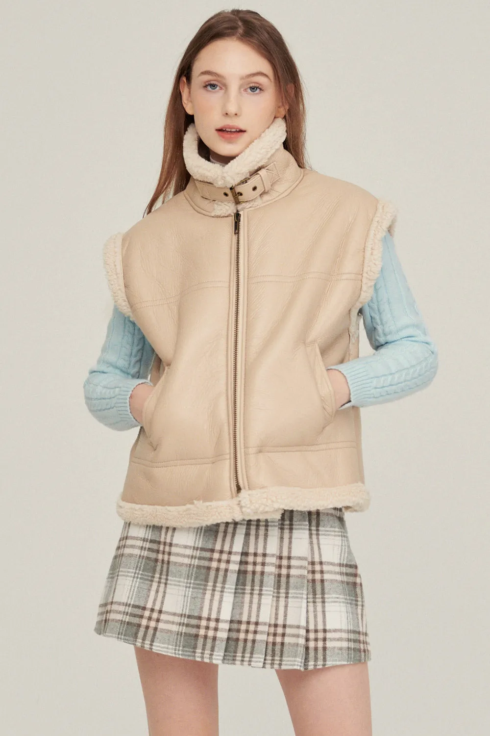 Daniela Pleather Shearling Vest sold by storets product image thumbnail 4