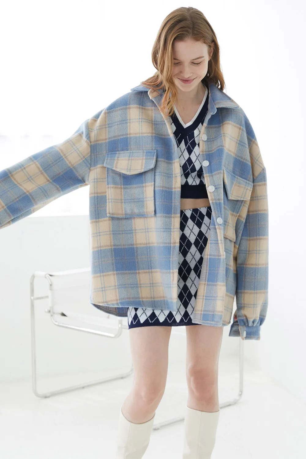 Lydia Oversized Shacket in Plaid sold by storets product image thumbnail 5