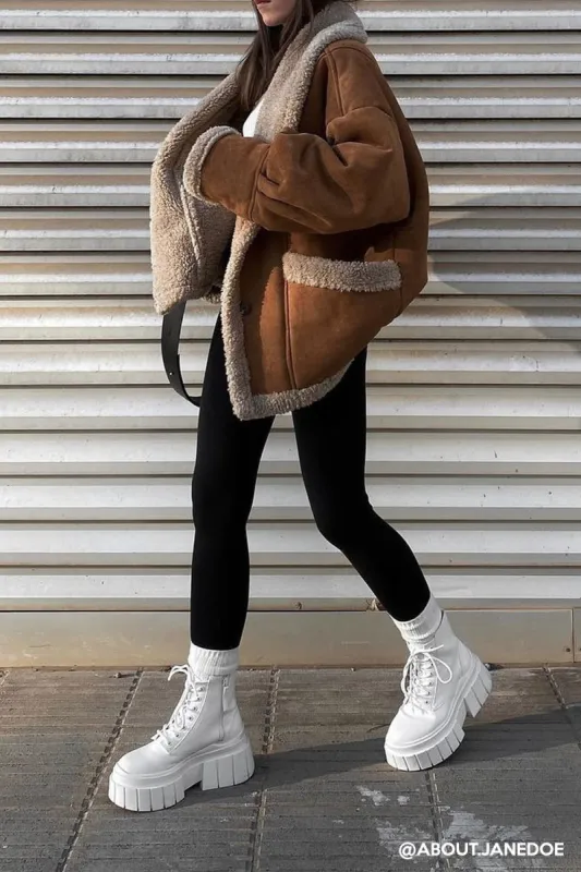 Ava Faux Shearling Jacket sold by storets