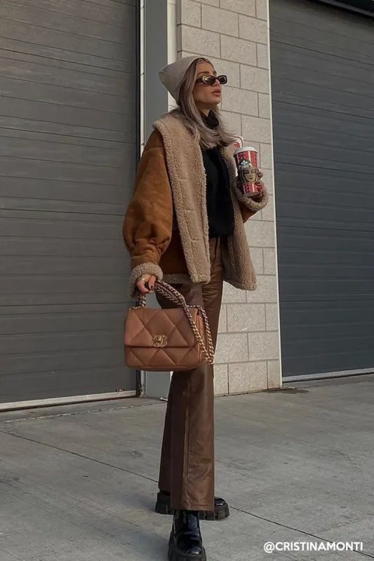 Ava Faux Shearling Jacket sold by storets