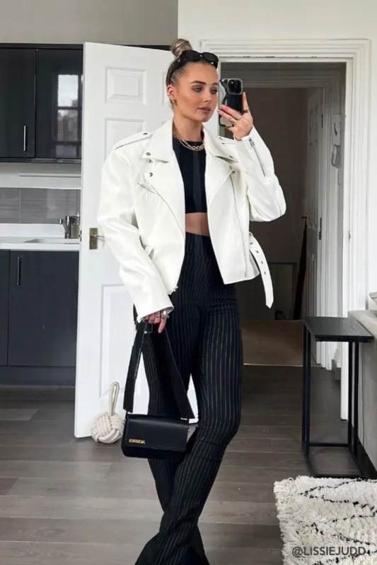 Megan Oversized Rider Jacket sold by storets