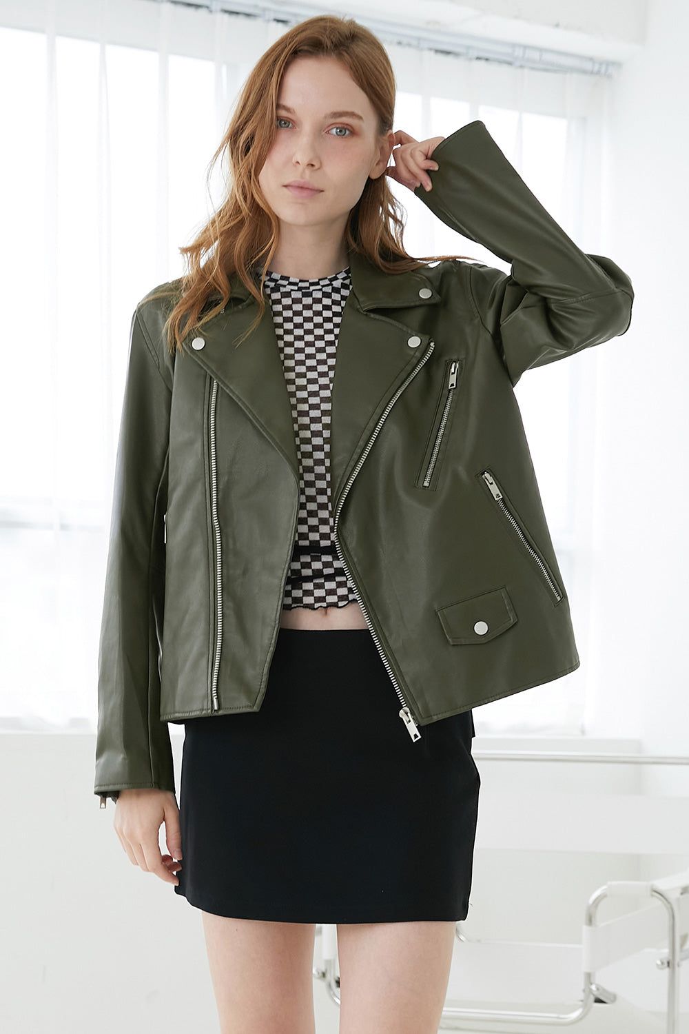 ジャケット・アウター fake leather jacket+skirt Retro Short Leather Jacket & Ultra Mini Skirt – ARCANA ARCHIVE
