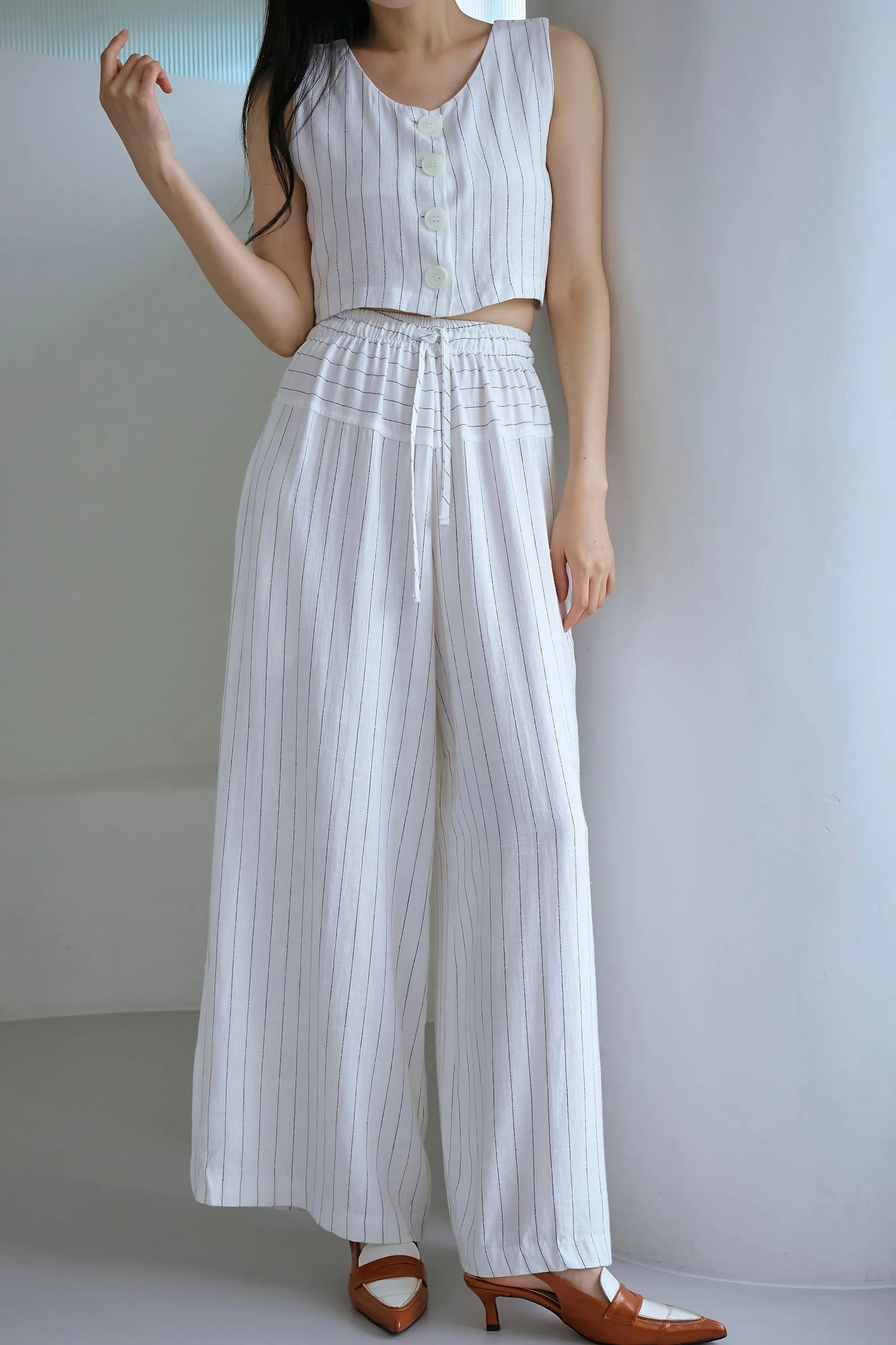 Yve Striped Linen Pants sold by storets product image thumbnail 2