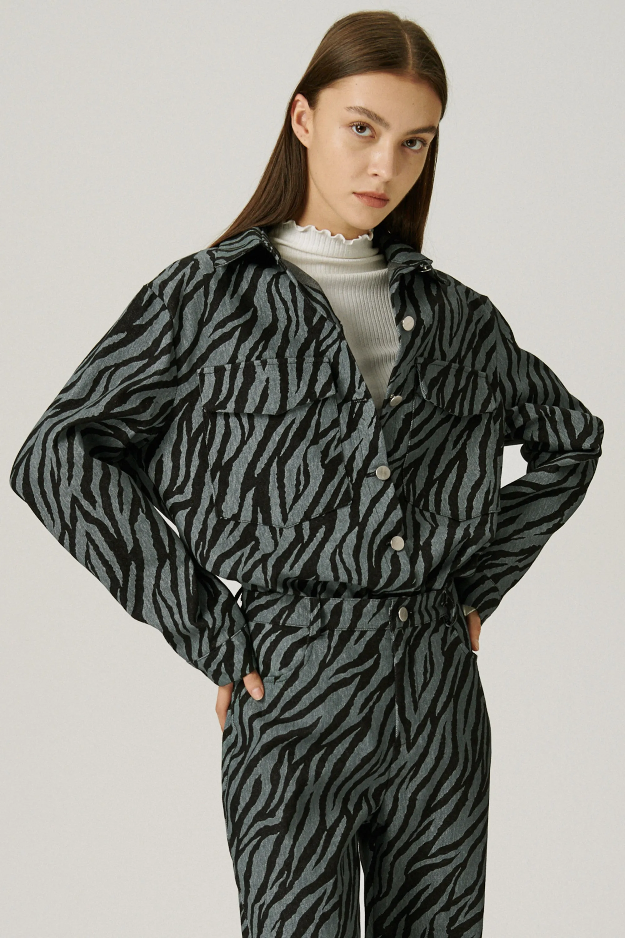 Ivy Oversized Shacket in Zebra sold by storets product image thumbnail 4