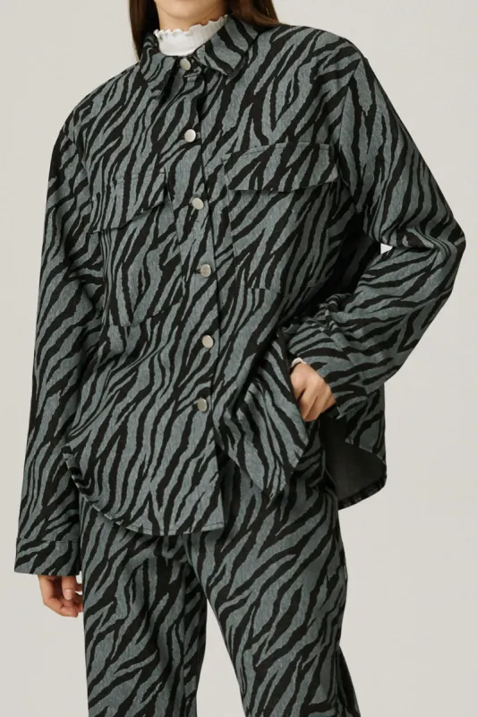 Ivy Oversized Shacket in Zebra sold by storets