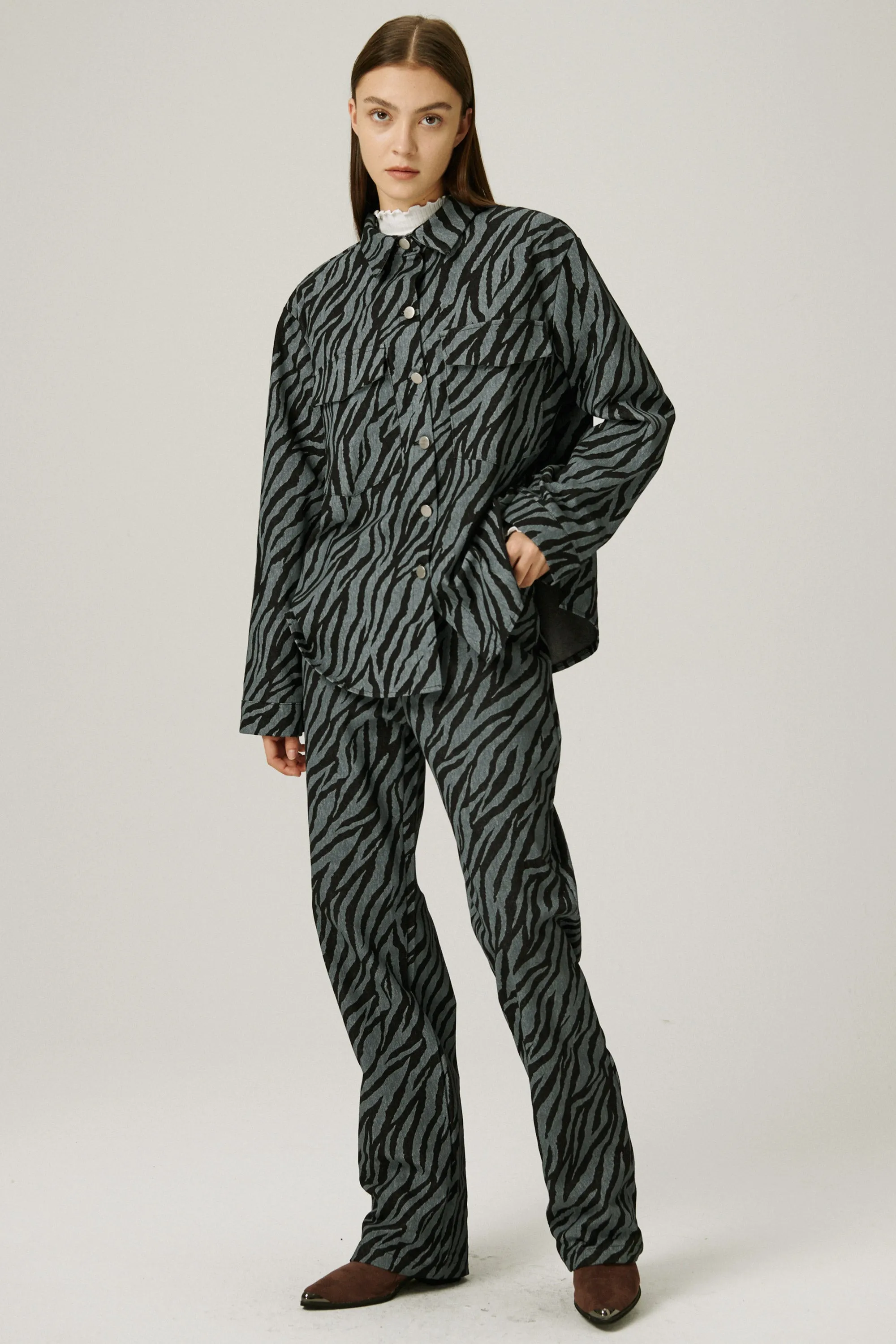 Ivy Oversized Shacket in Zebra sold by storets product image thumbnail 3