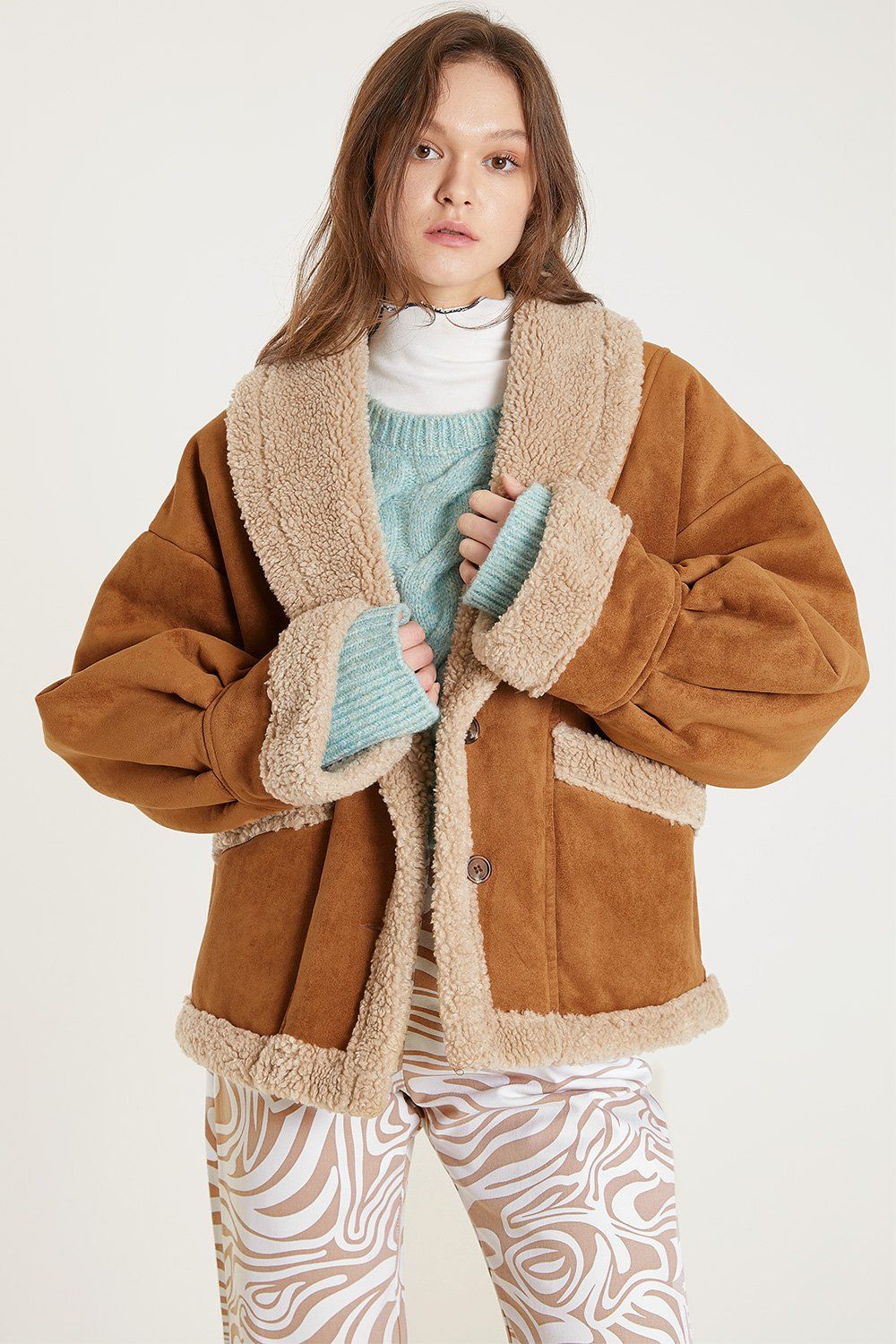 Ava Faux Shearling Jacket sold by storets product image thumbnail 2
