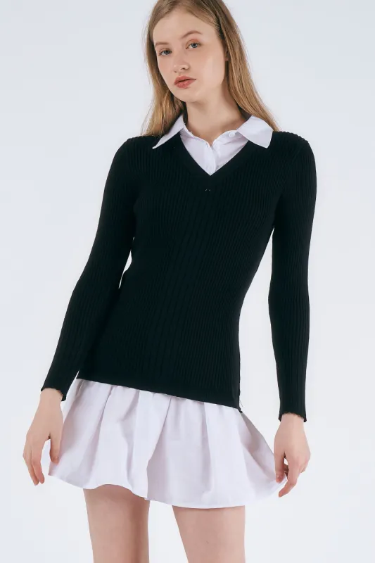 Olivia Layered Effect Dress sold by storets