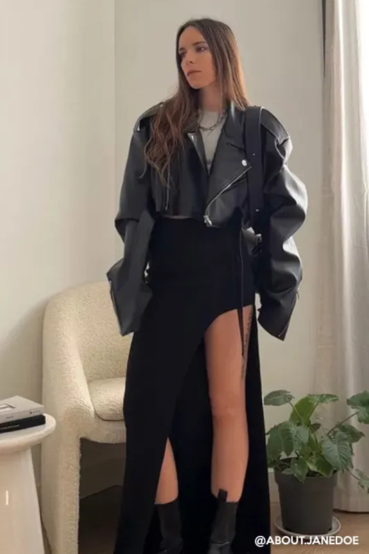 Emma Pleather Rider Jacket sold by storets