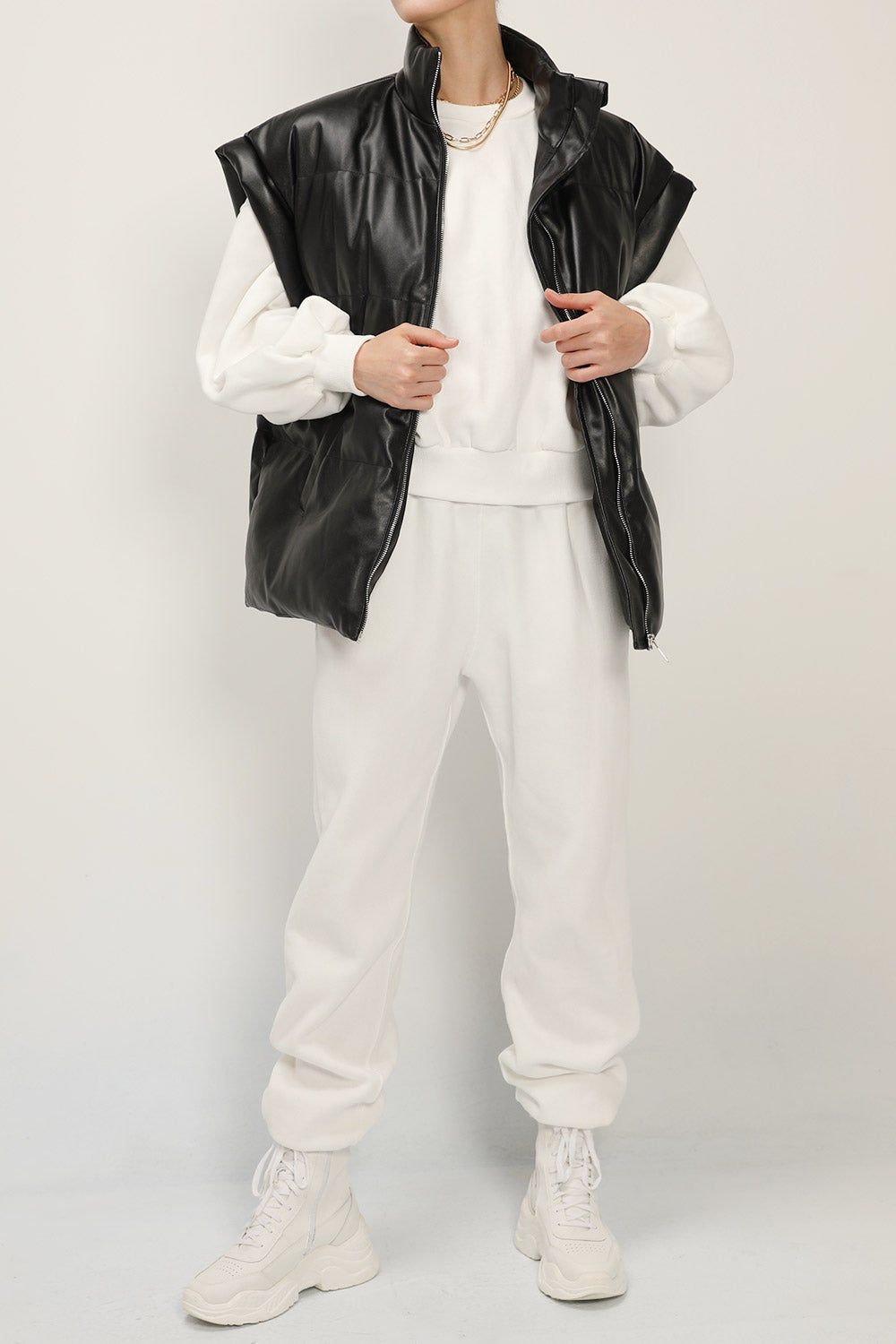 Destiny Pleather Puffer Vest sold by storets product image thumbnail 4