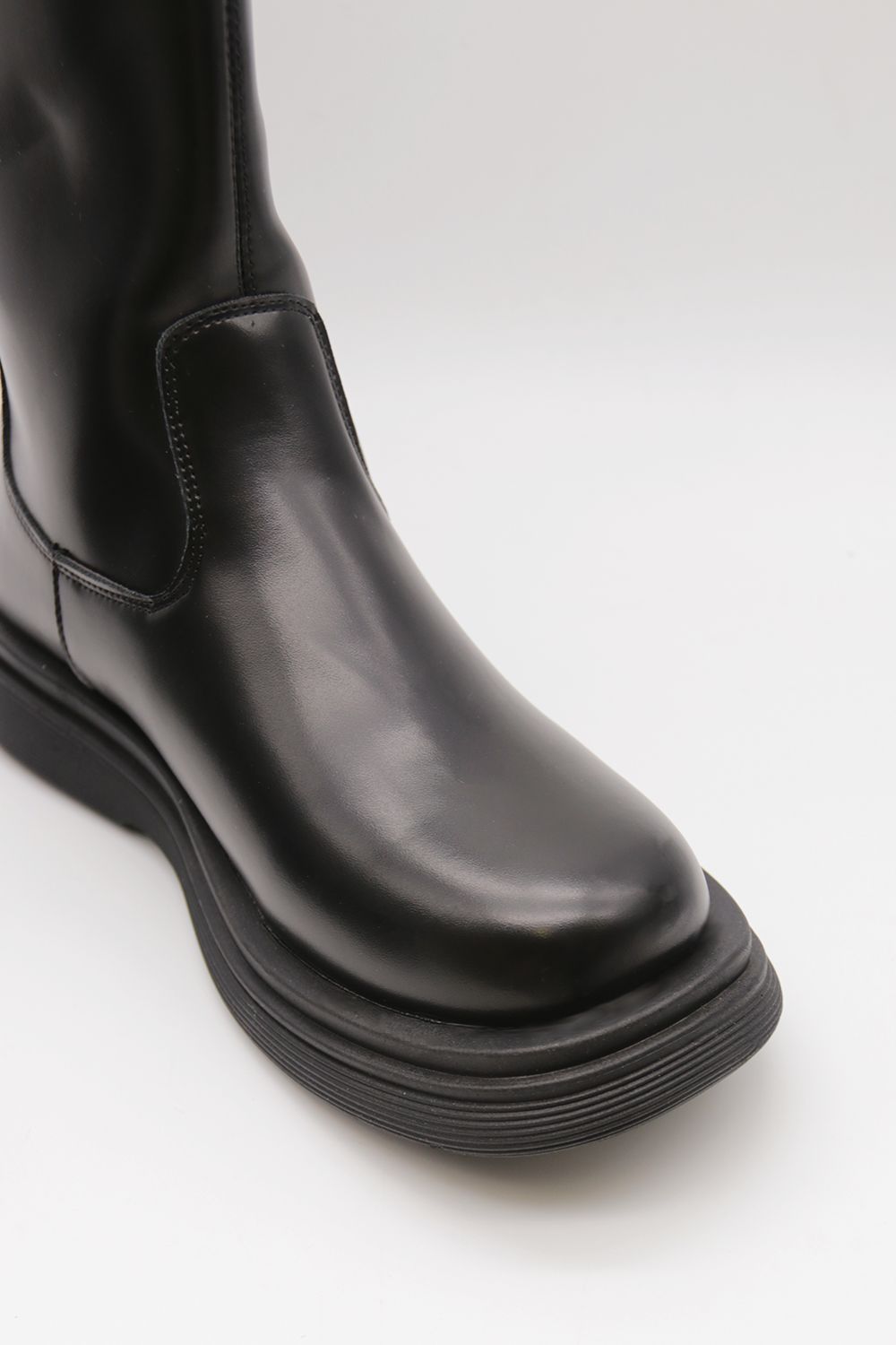 Wanda Zip-up Knee Pleather Knee Boots sold by storets product image thumbnail 6