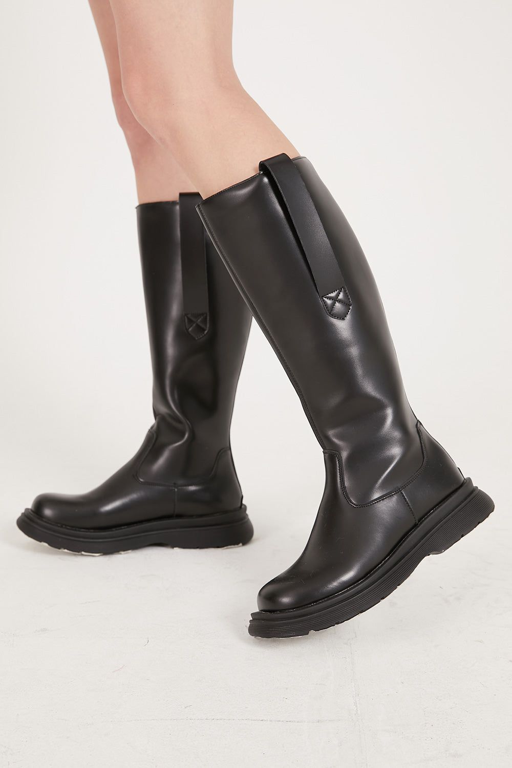 Wanda Zip-up Knee Pleather Knee Boots sold by storets product image thumbnail 3