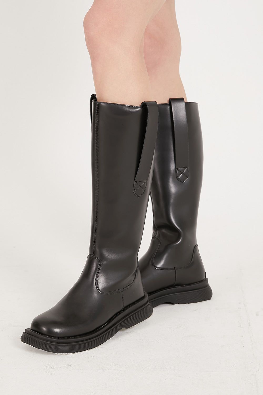 Wanda Zip-up Knee Pleather Knee Boots sold by storets